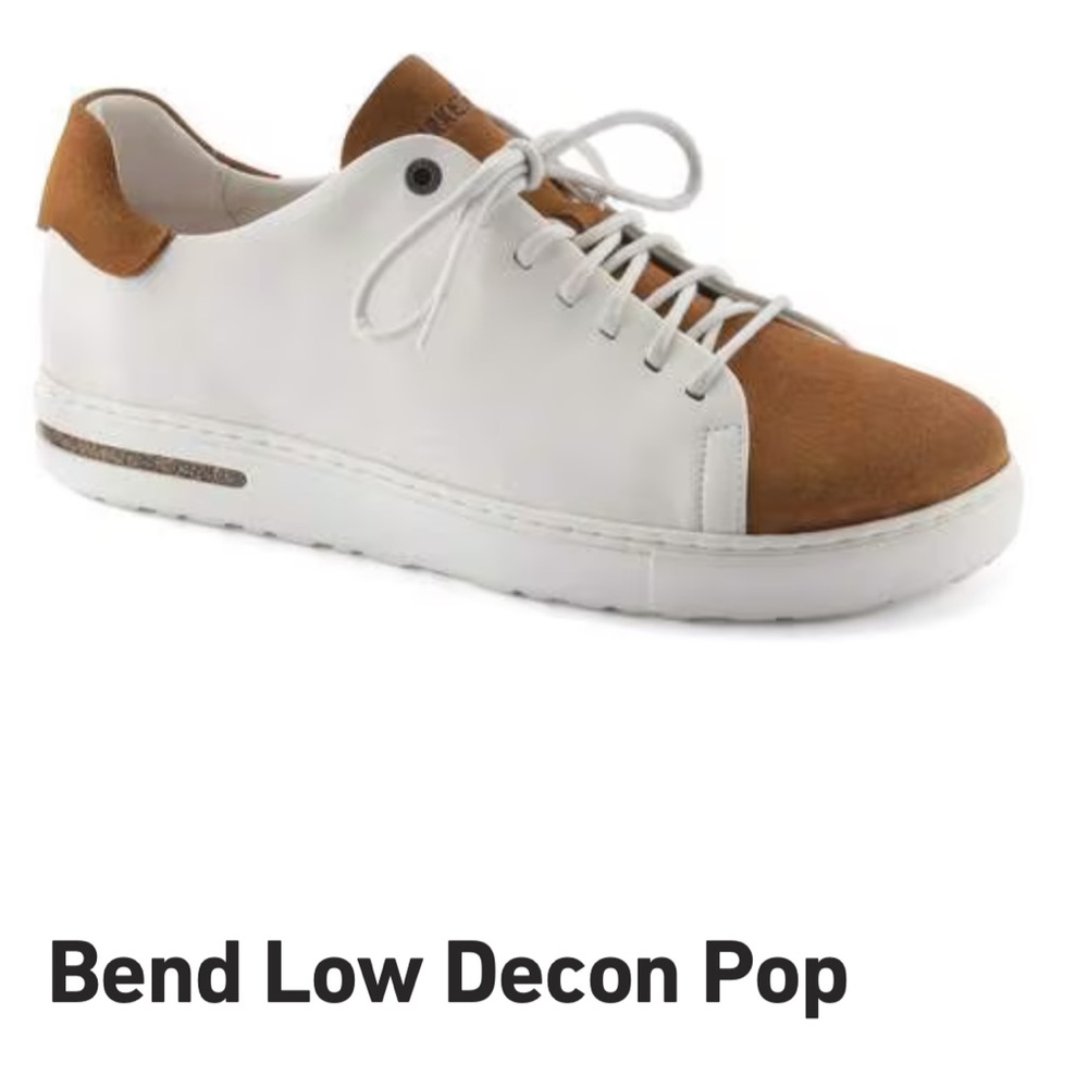 Birkenstock Men's Cream and Tan Leather Sneakers